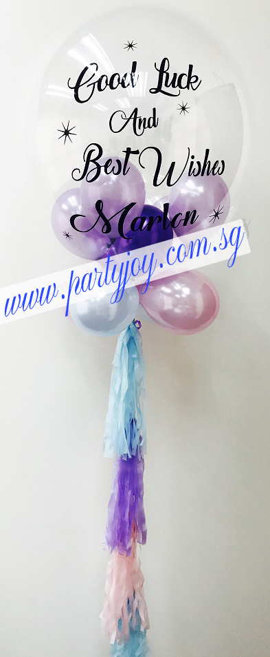 Best Wishes Customised Print On Bubble Balloon